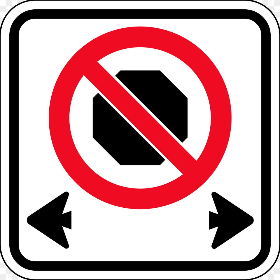 No Stopping Sign In British Columbia Clipart, Symbol, Road Sign, First Aid Png Image