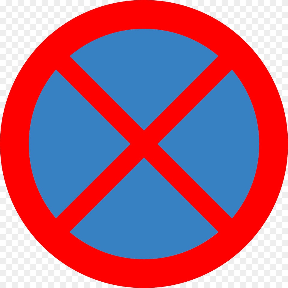 No Stopping Sign In Iceland Clipart, Symbol, Road Sign Free Png Download