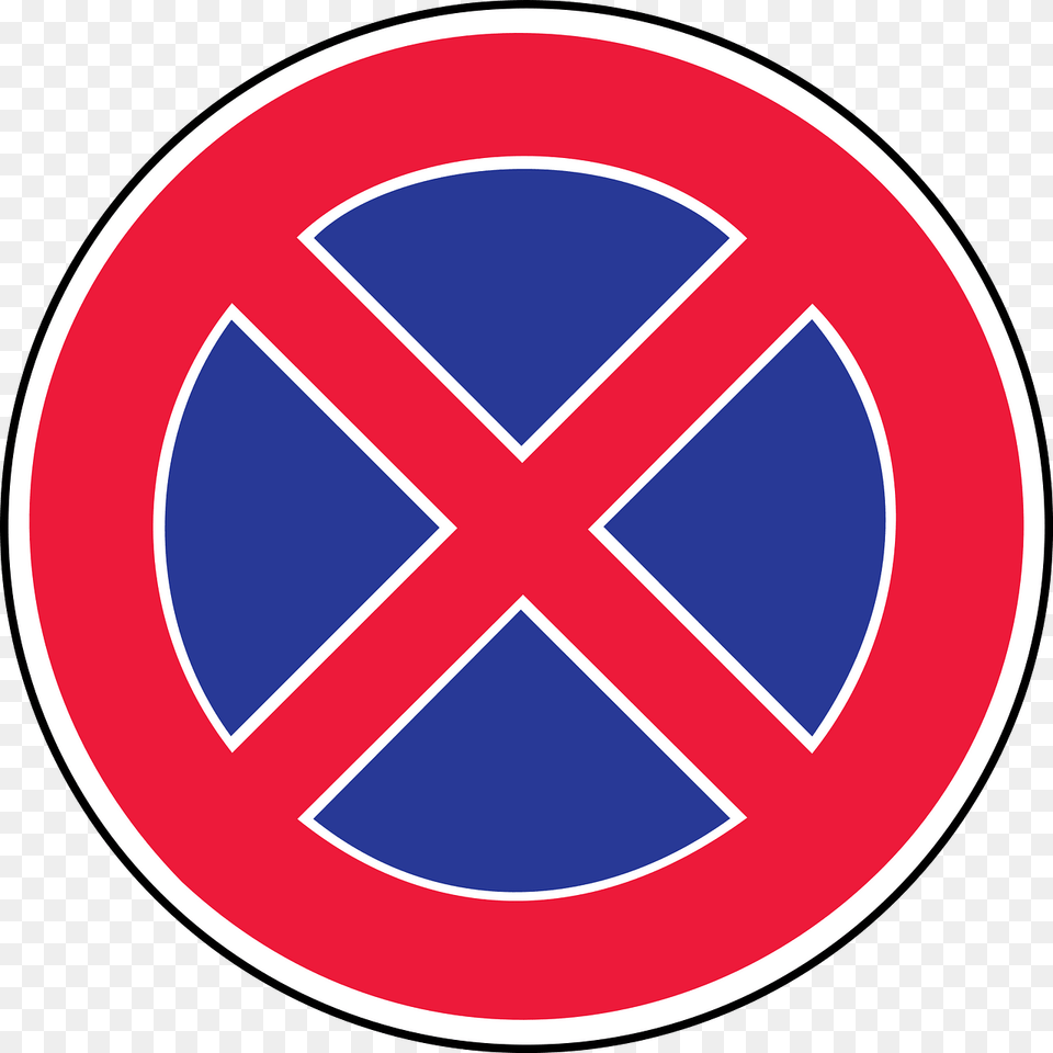 No Stopping Sign In Latvia Clipart, Symbol, Road Sign Png
