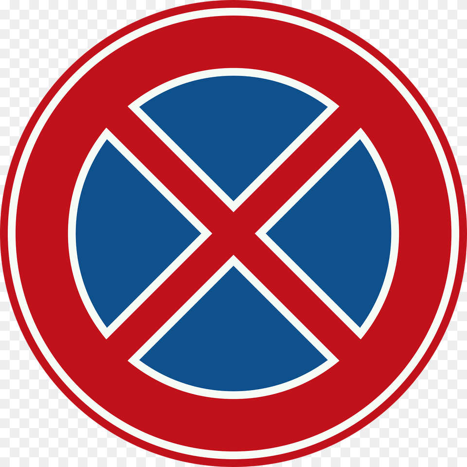 No Stopping Sign In Netherlands Clipart, Symbol, Road Sign Free Transparent Png