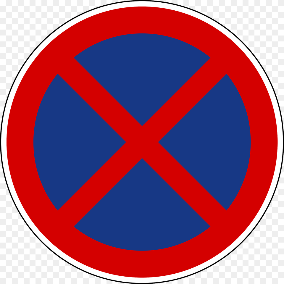 No Stopping Sign In Slovenia Clipart, Symbol, Road Sign Free Transparent Png