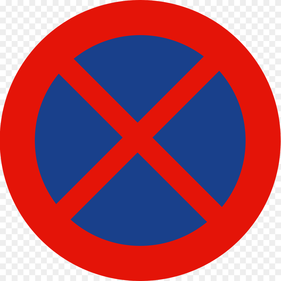 No Stopping Sign In Spain Clipart, Symbol, Road Sign Free Transparent Png