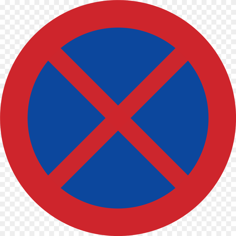 No Stopping Sign In Sweden Clipart, Symbol, Road Sign Png Image