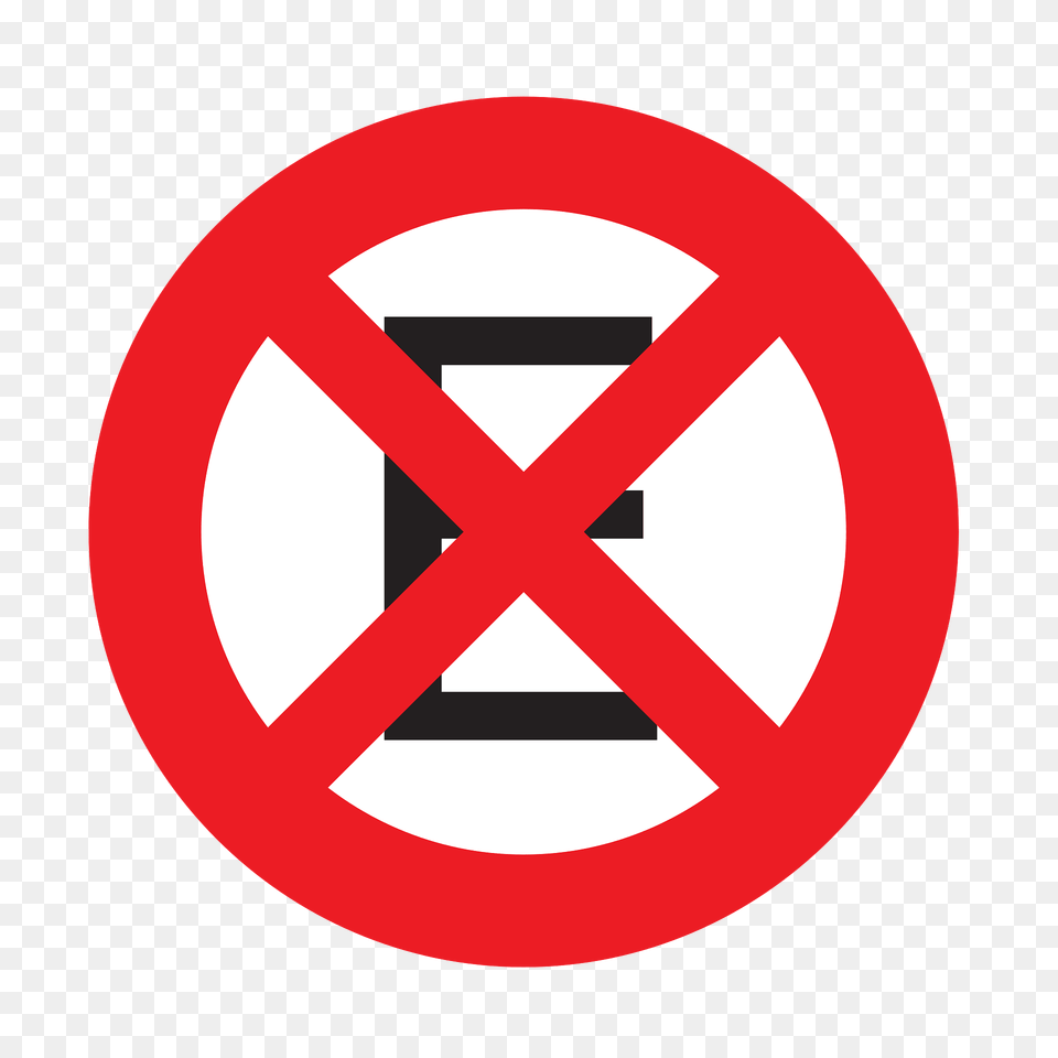 No Stopping Sign In Uruguay Clipart, Symbol, Road Sign Png Image