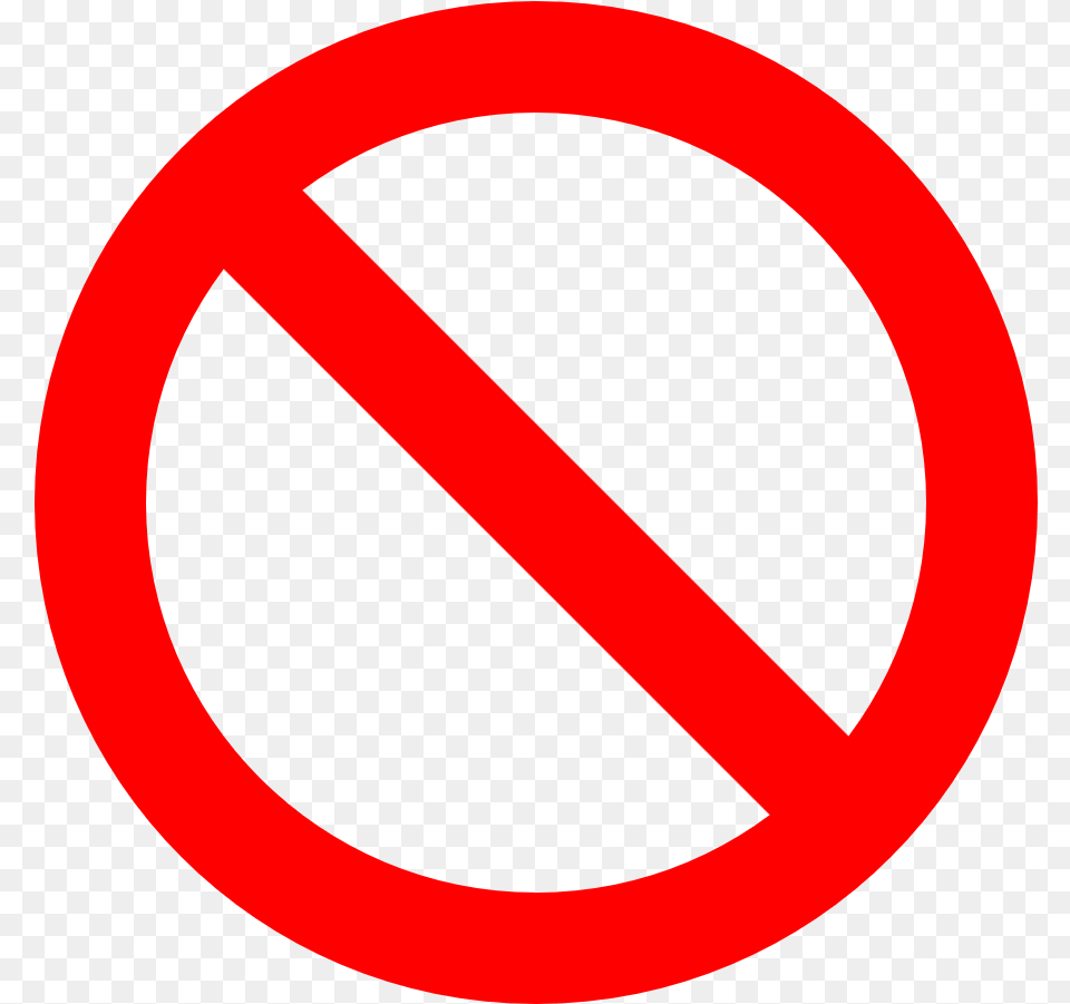 No Symbol Prohibition Sign Prohibited Symbol Don T Clipart, Road Sign, Disk, Stopsign Png