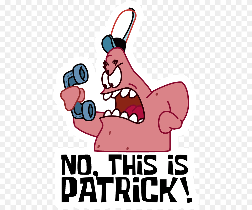 No This Is Patrick Meme Sticker Sticker Mania Patrick Star Meme Stickers, Body Part, Teeth, Person, Mouth Free Png Download