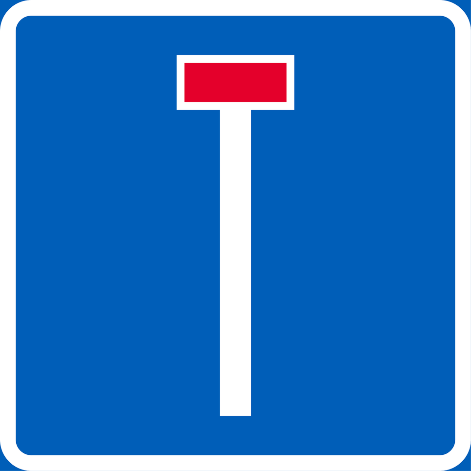 No Through Road Sign In Finland Clipart, Symbol, First Aid, Road Sign Png Image