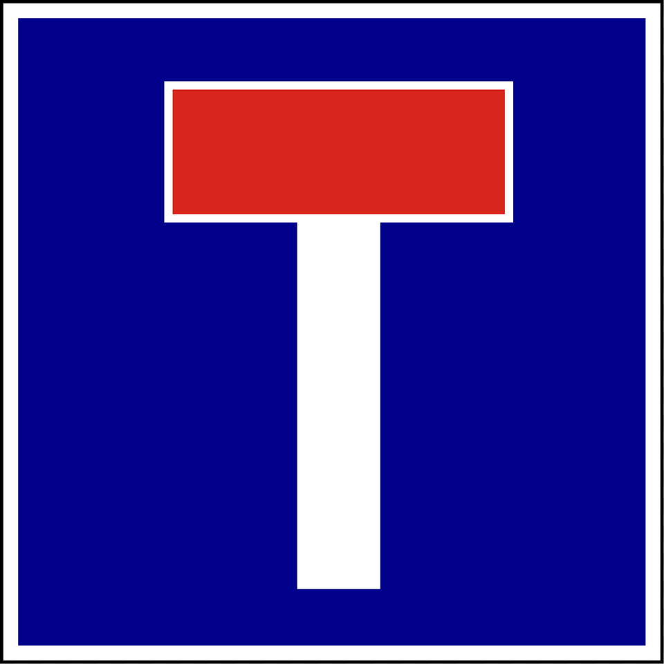 No Through Road Sign In Hungary Clipart, Symbol Png Image