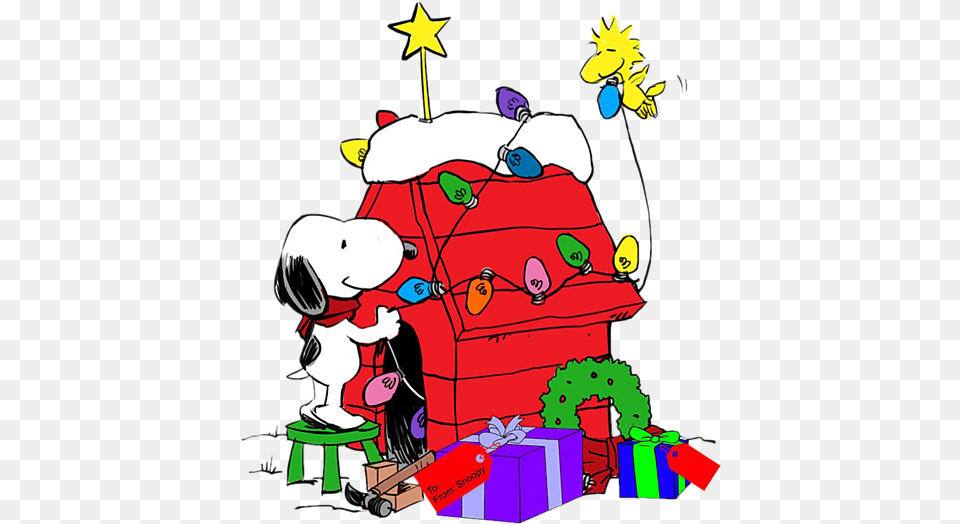 No Title Snoopy Christmas Dog House, Person Free Png Download
