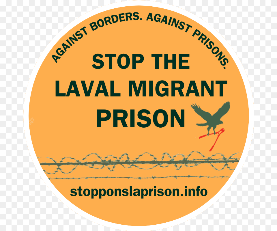 No To A New Prison For Refugees And Migrants In Laval Sign, Disk, Animal, Bird, Waterfowl Png Image