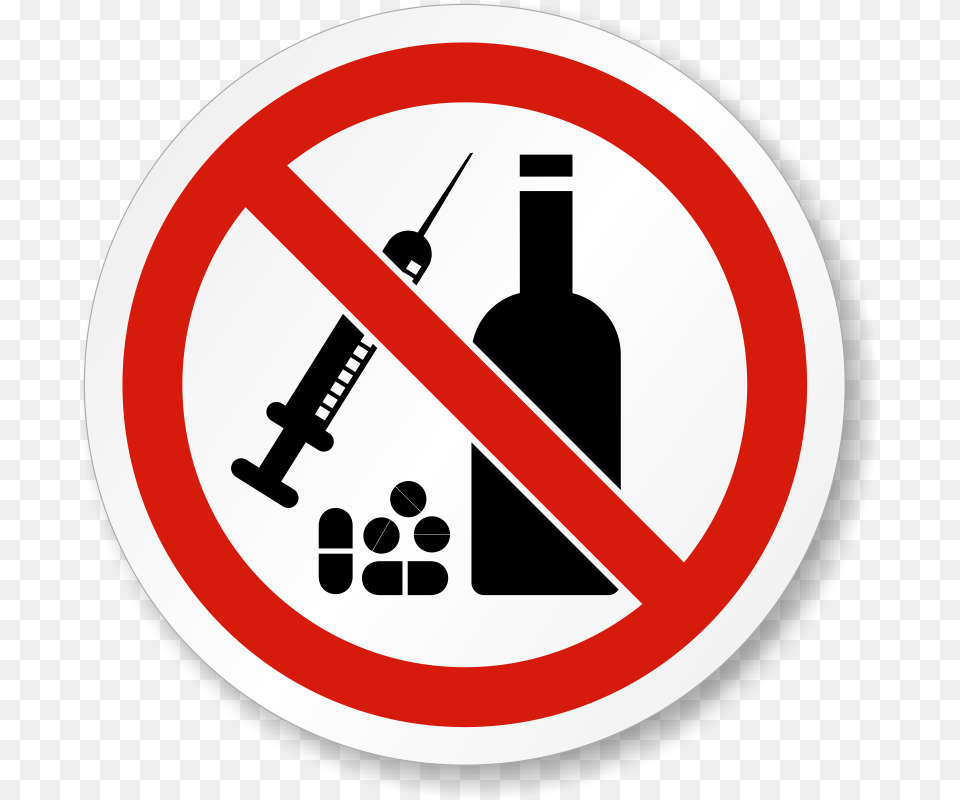 No To Drugs Clipart, Sign, Symbol, Road Sign Png Image