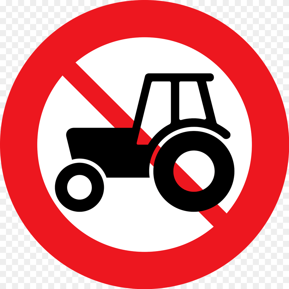 No Tractors Sign In Denmark Clipart, Symbol, Road Sign, First Aid Free Transparent Png