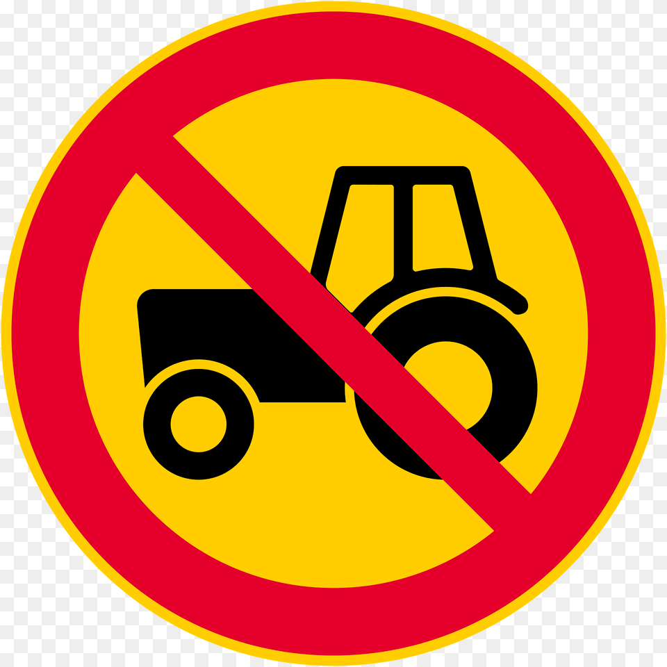 No Tractors Sign In Finland Clipart, Symbol, Road Sign Free Png