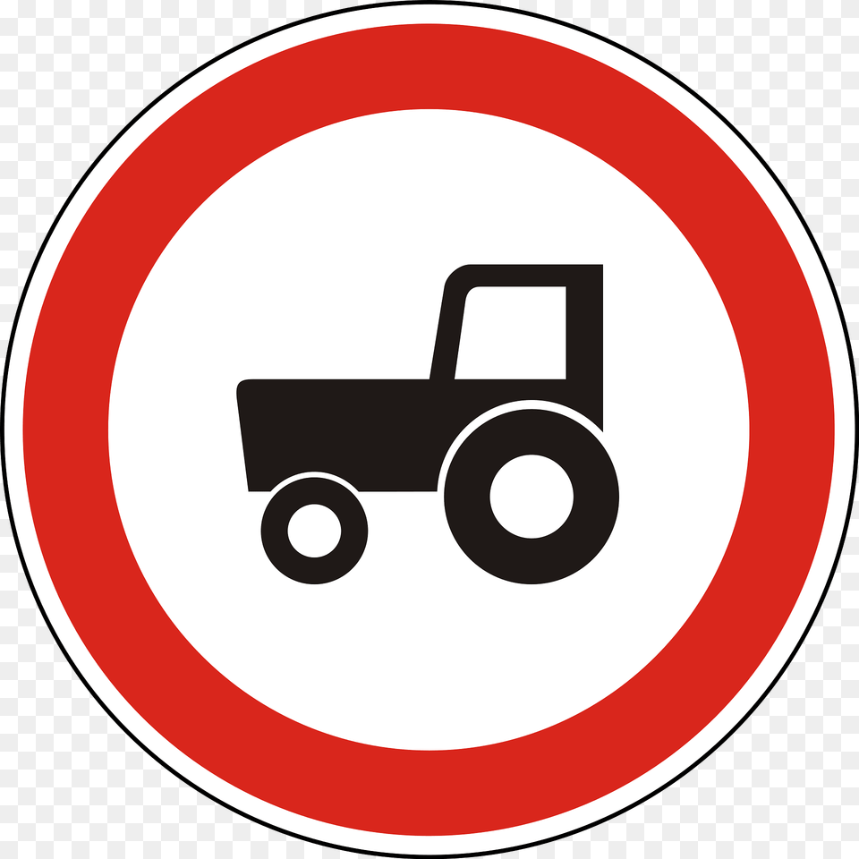 No Tractors Sign In Hungary Clipart, Symbol, Road Sign Png Image