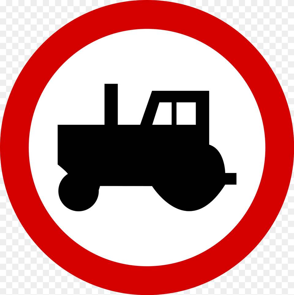 No Tractors Sign In Poland Clipart, Symbol, Road Sign Png Image