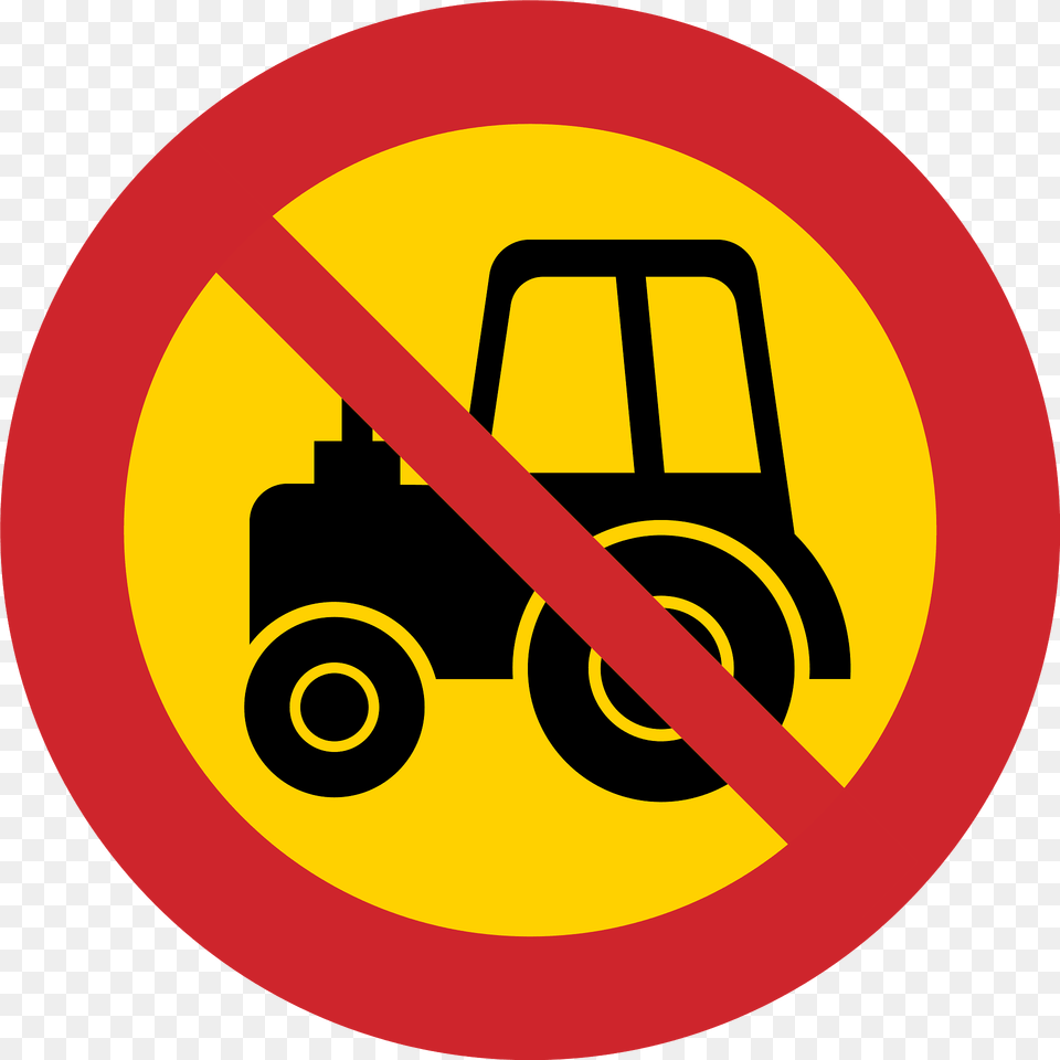 No Tractors Sign In Sweden Clipart, Symbol, Road Sign Png Image