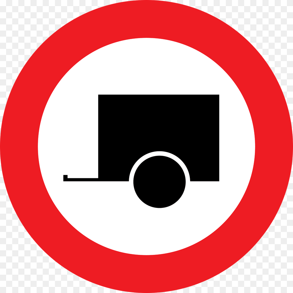 No Trailers Sign In Austria Clipart, Symbol, Road Sign, Disk Png