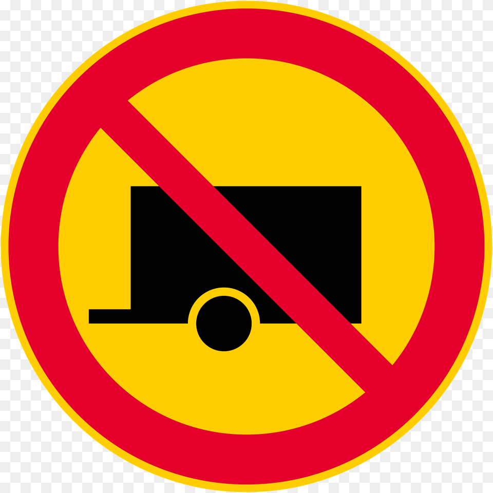 No Trailers Sign In Finland Clipart, Symbol, Road Sign Free Transparent Png