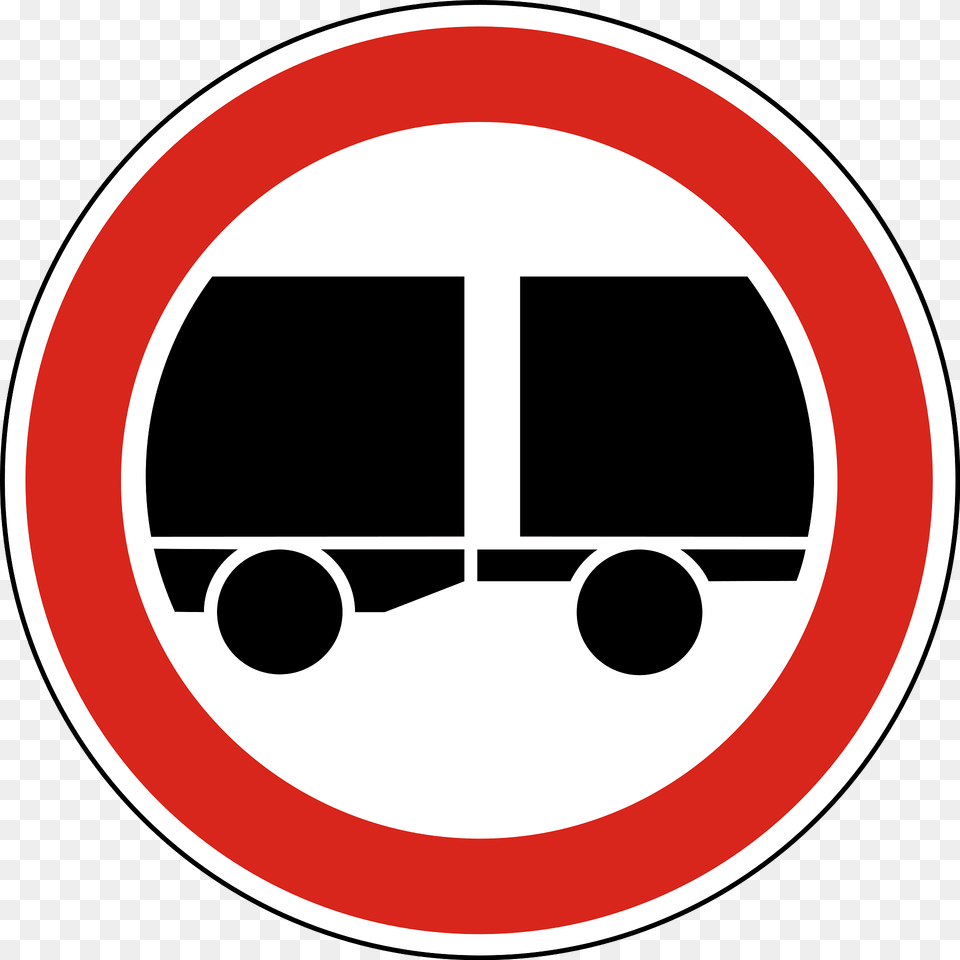 No Trailers Sign In Hungary Clipart, Symbol, Road Sign, Ammunition, Grenade Free Png Download