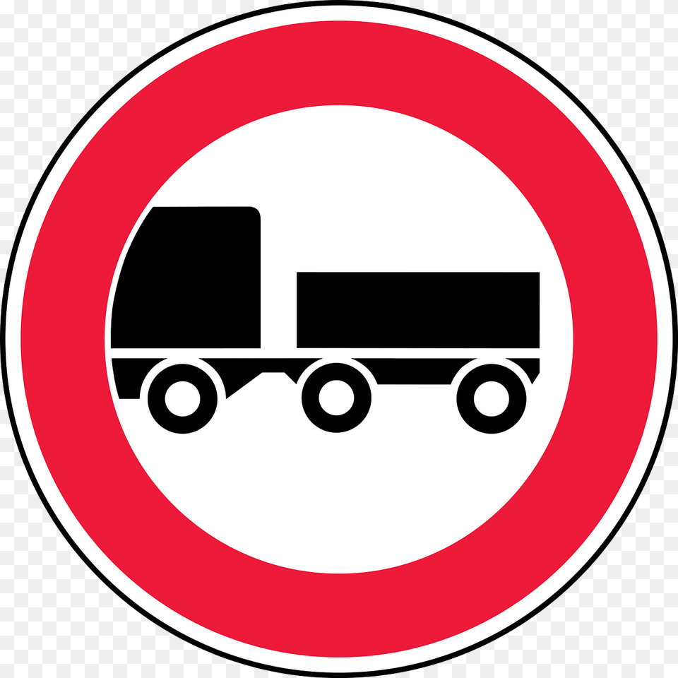 No Trailers Sign In Latvia Clipart, Symbol, Road Sign, Disk Free Transparent Png