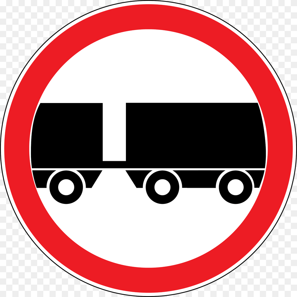 No Trailers Sign In Moldova Clipart, Symbol, Road Sign, Disk Free Png