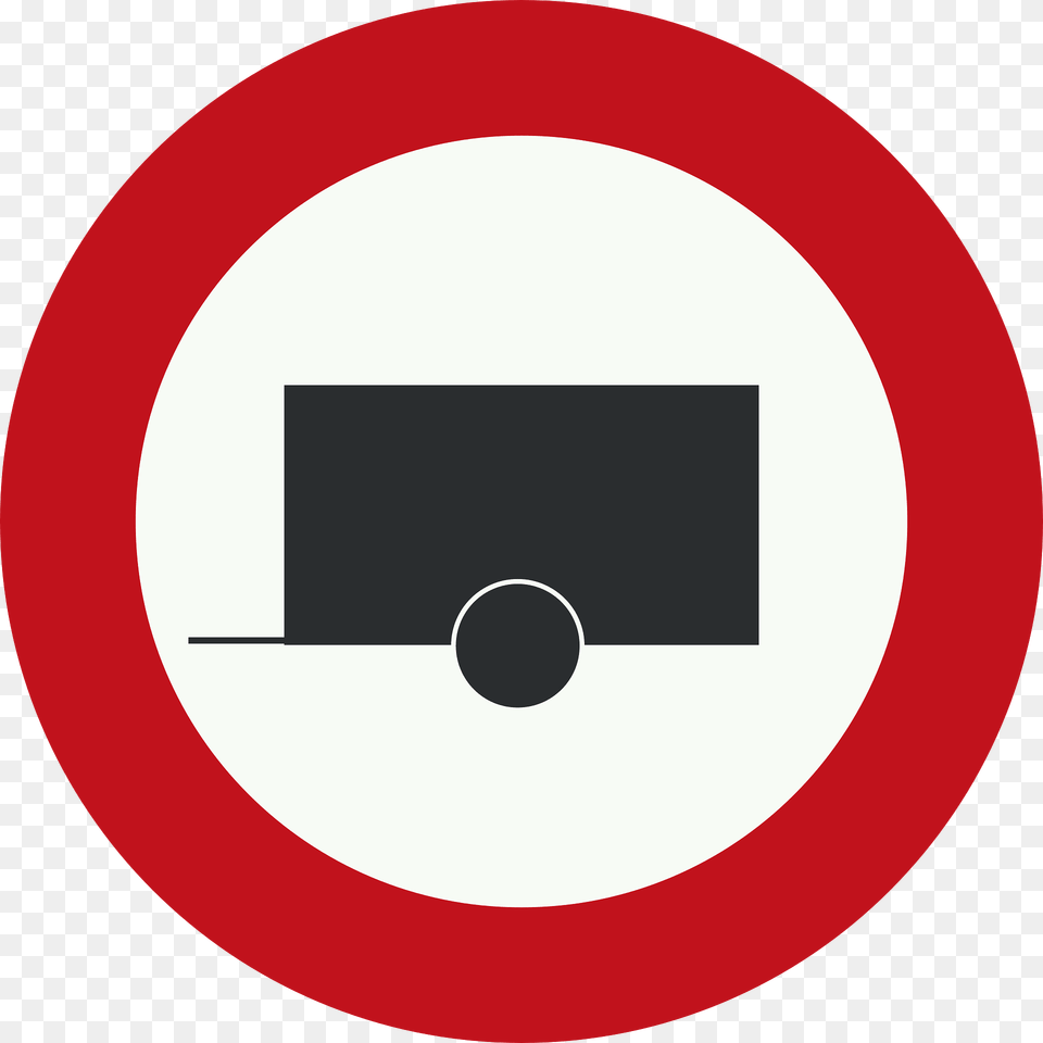 No Trailers Sign In Netherlands Clipart, Symbol, Road Sign, Disk Png Image