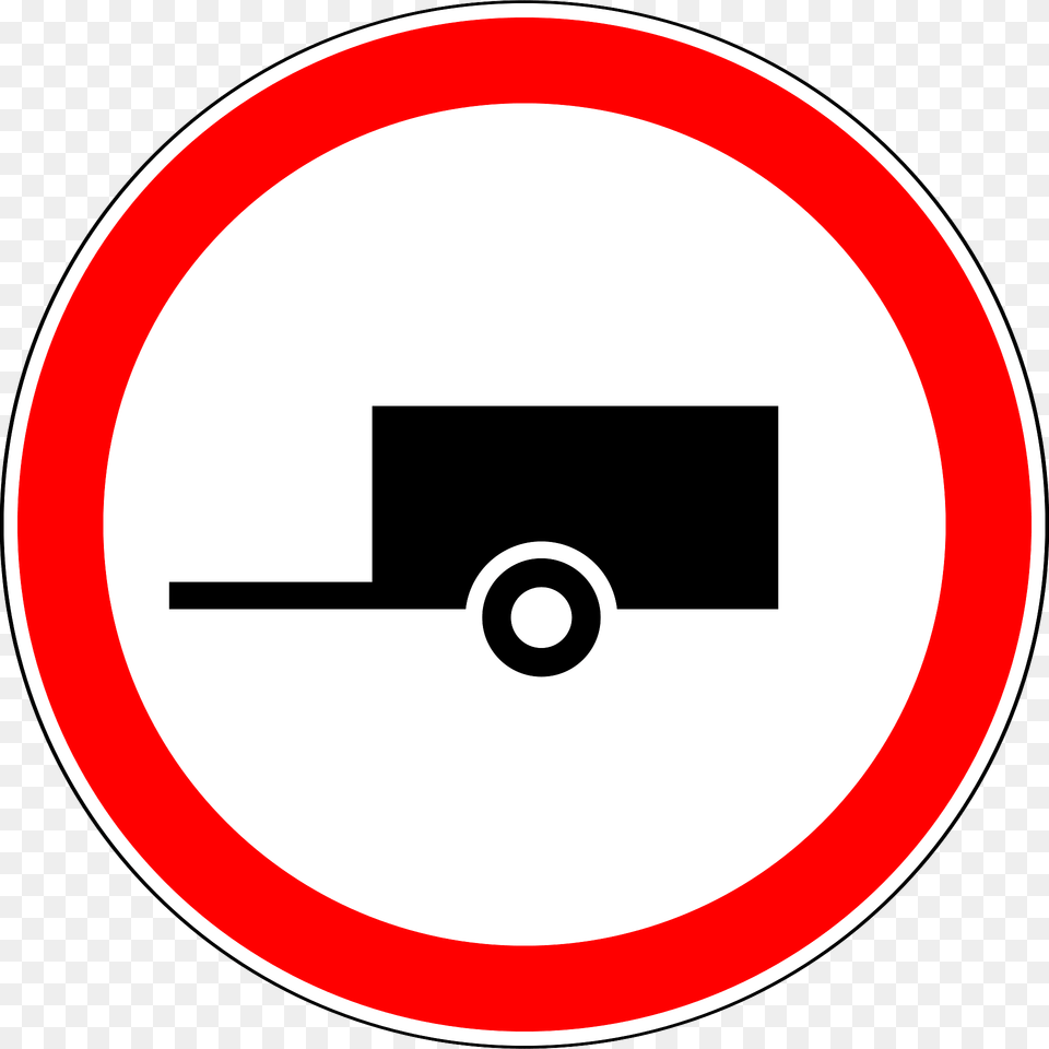 No Trailers Sign In Russia Clipart, Symbol, Road Sign, Disk Png