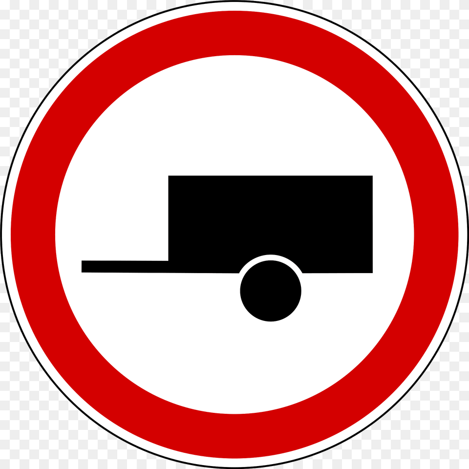 No Trailers Sign In Slovenia Clipart, Symbol, Road Sign Free Png Download