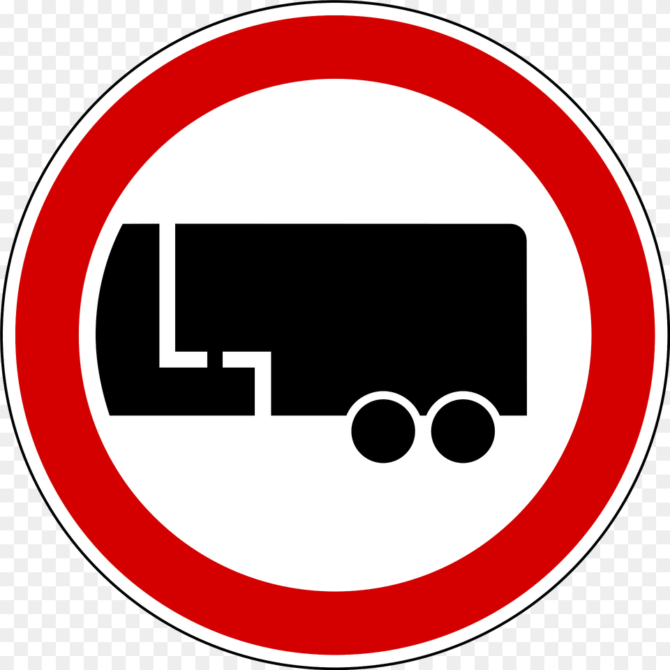 No Trailers Sign In Slovenia Clipart, Symbol, Road Sign, Disk Free Png Download