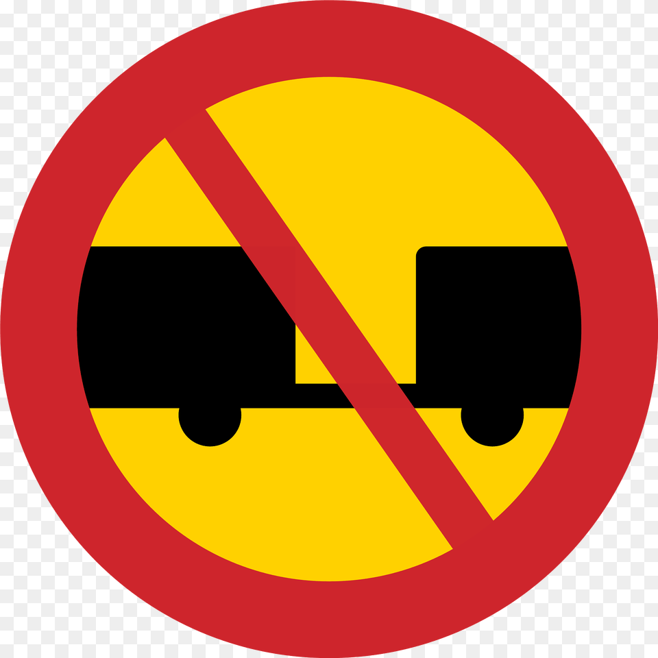 No Trailers Sign In Sweden Clipart, Symbol, Road Sign Png