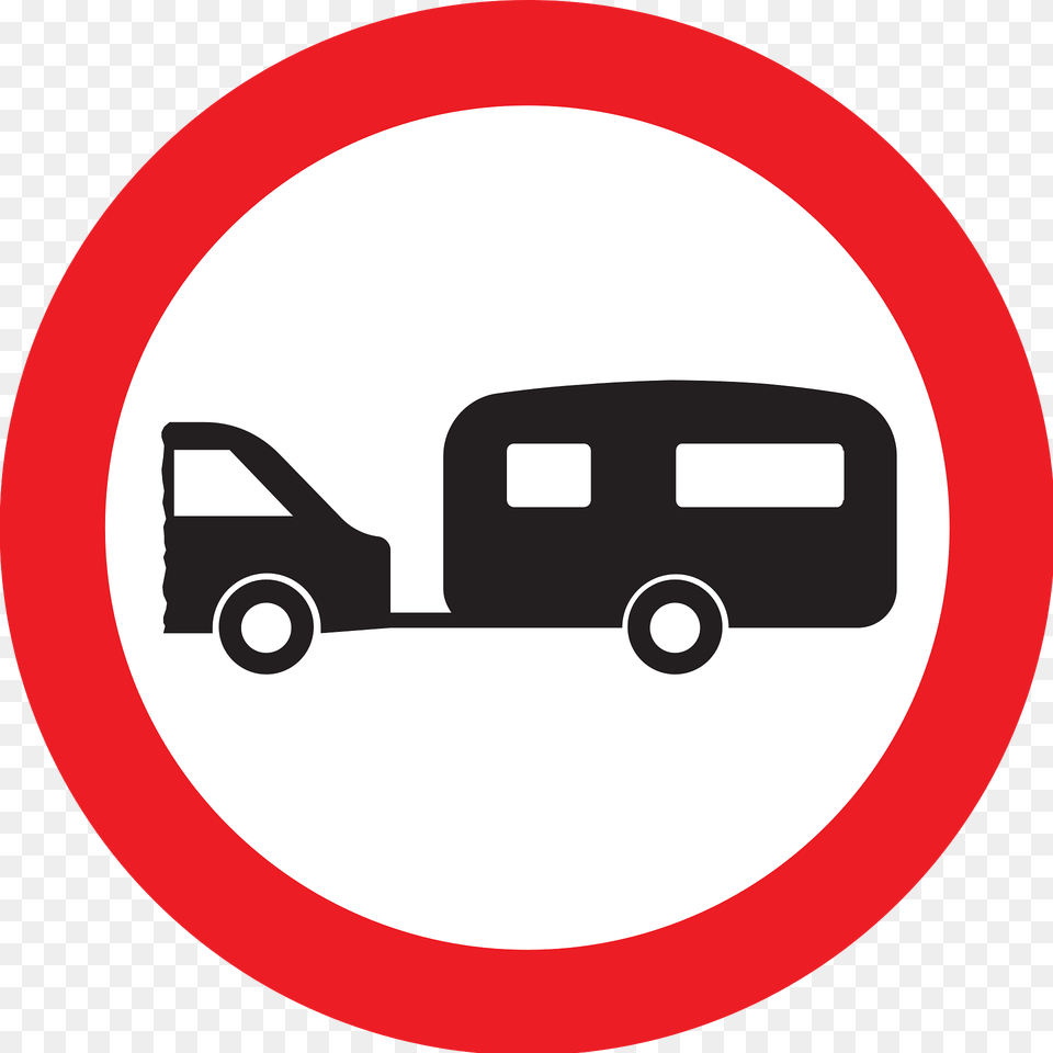 No Trailers Sign In Uk Clipart, Symbol, Road Sign, Disk Free Png