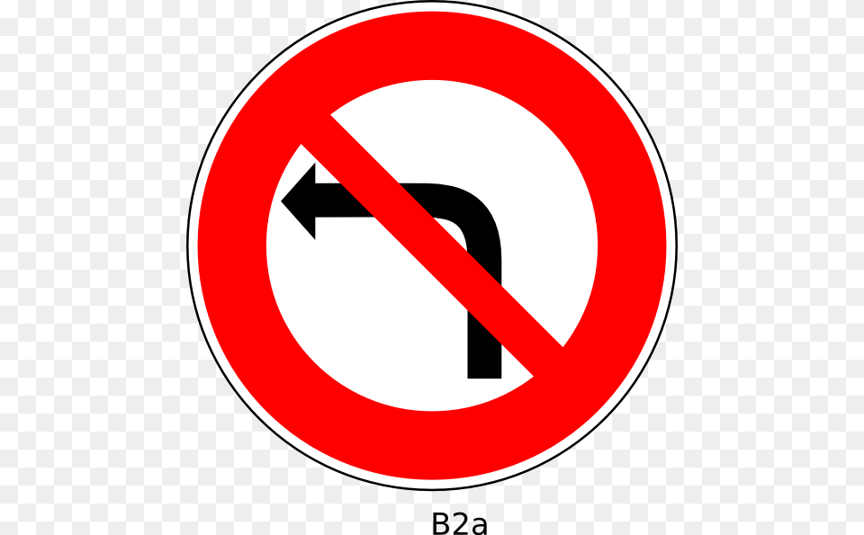 No Turn Left Clipart, Road Sign, Sign, Symbol Free Transparent Png