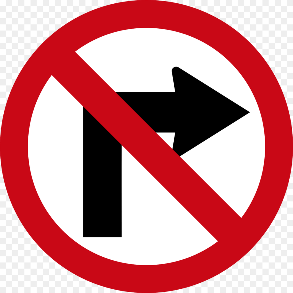 No Turn Right, Sign, Symbol, Road Sign Free Png