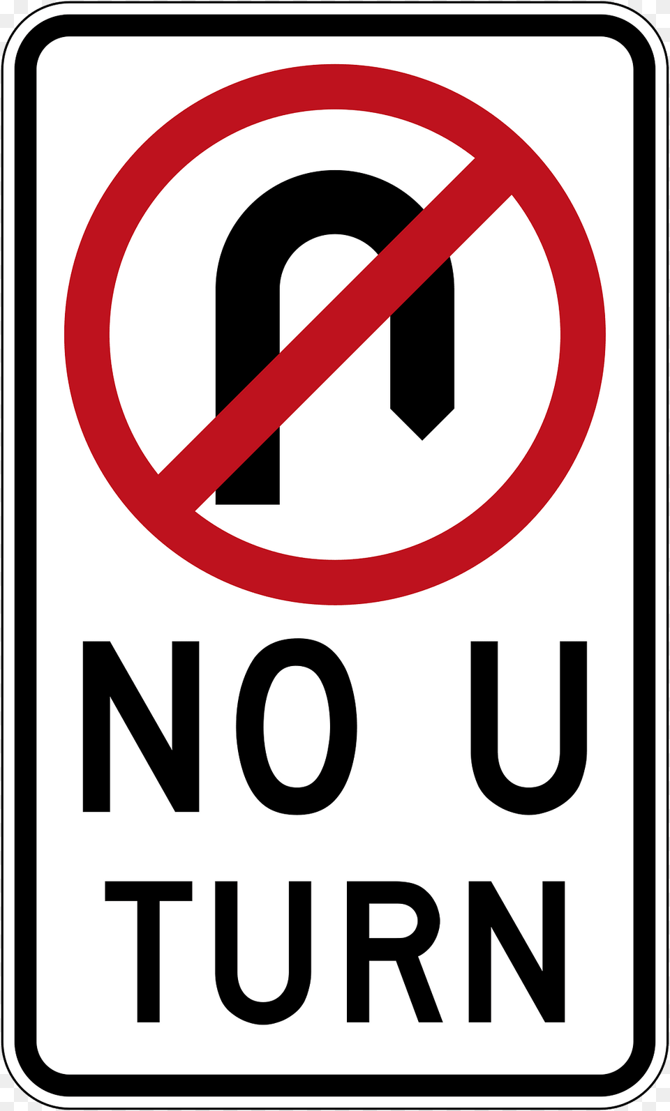 No U Turn Sign In Australia Clipart, Symbol, Road Sign Png Image