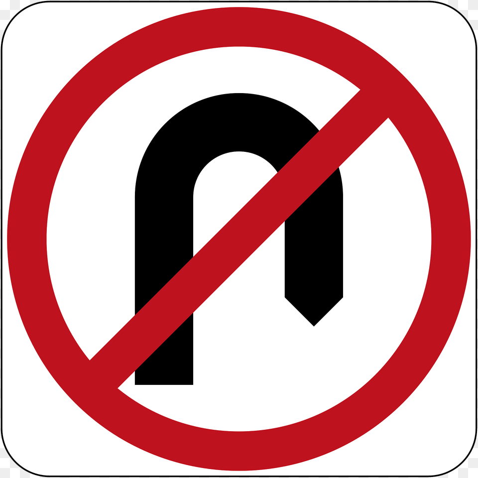 No U Turn Sign In Australia Clipart, Symbol, Road Sign Png Image