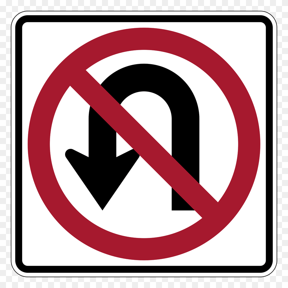 No U Turn Sign In Canada Clipart, Symbol, Road Sign Png