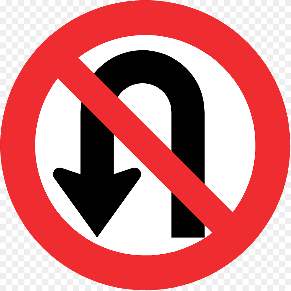 No U Turn Sign In Chile Clipart, Symbol, Road Sign Png