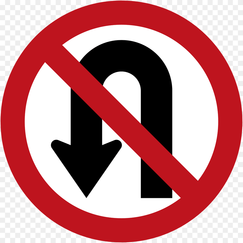 No U Turn Sign In Colombia Clipart, Symbol, Road Sign Free Png