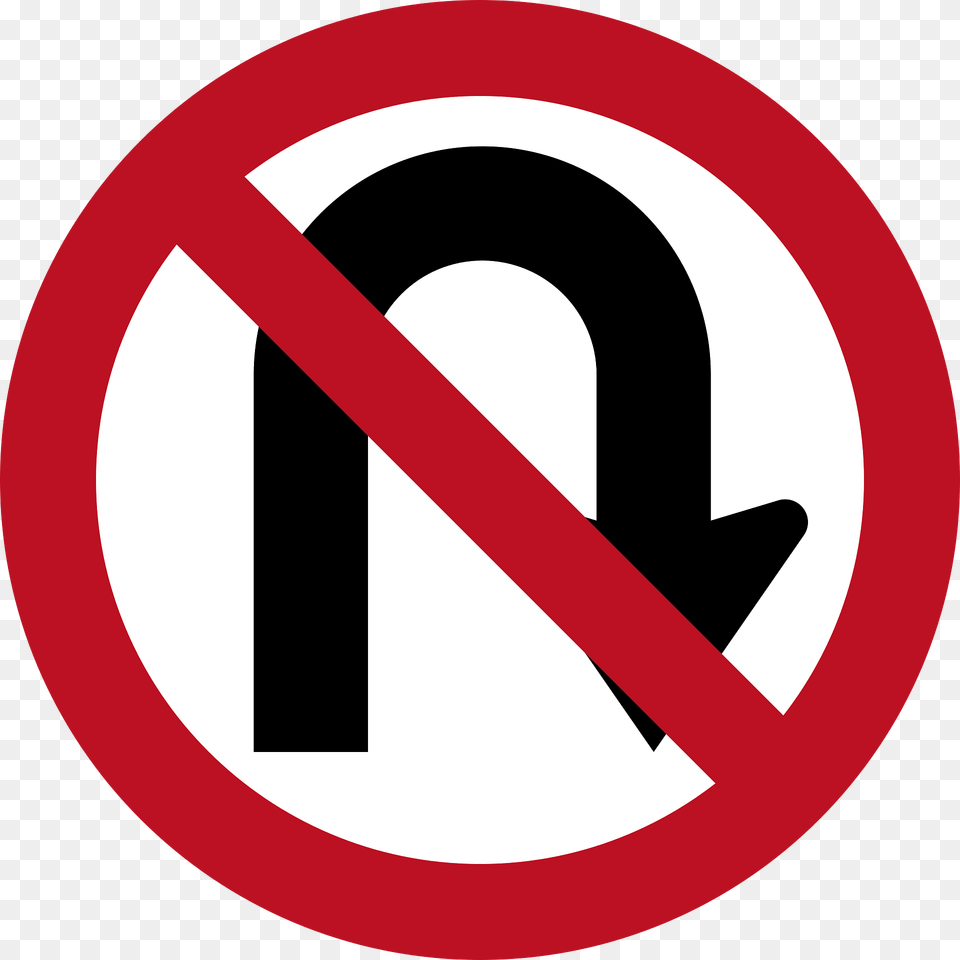No U Turn Sign In Indonesia Clipart, Symbol, Road Sign Png