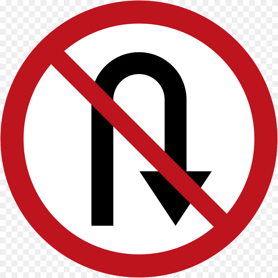 No U Turn Sign In Jamaica Clipart, Symbol, Road Sign Png Image