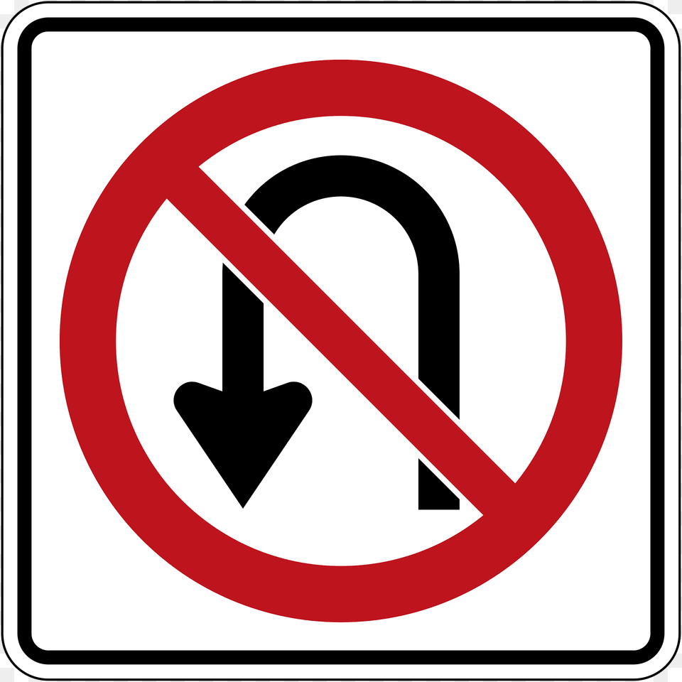No U Turn Sign In Ontario Clipart, Symbol, Road Sign Png