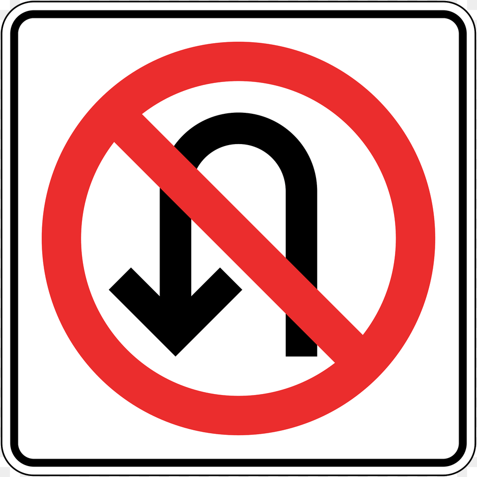 No U Turn Sign In Panama Clipart, Symbol, Road Sign Png