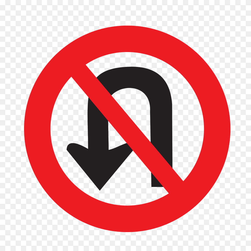 No U Turn Sign In Uruguay Clipart, Symbol, Road Sign Free Png