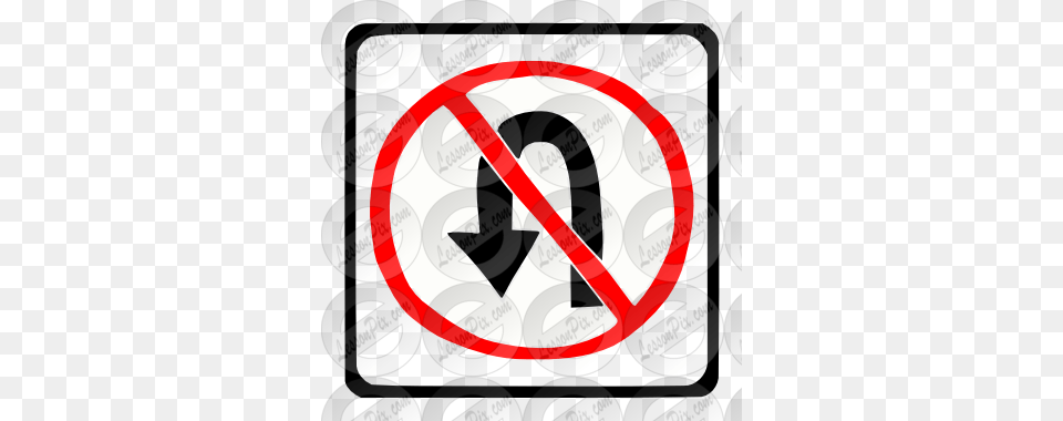 No U Turn Stencil For Classroom Therapy Use, Sign, Symbol, Dynamite, Weapon Free Png