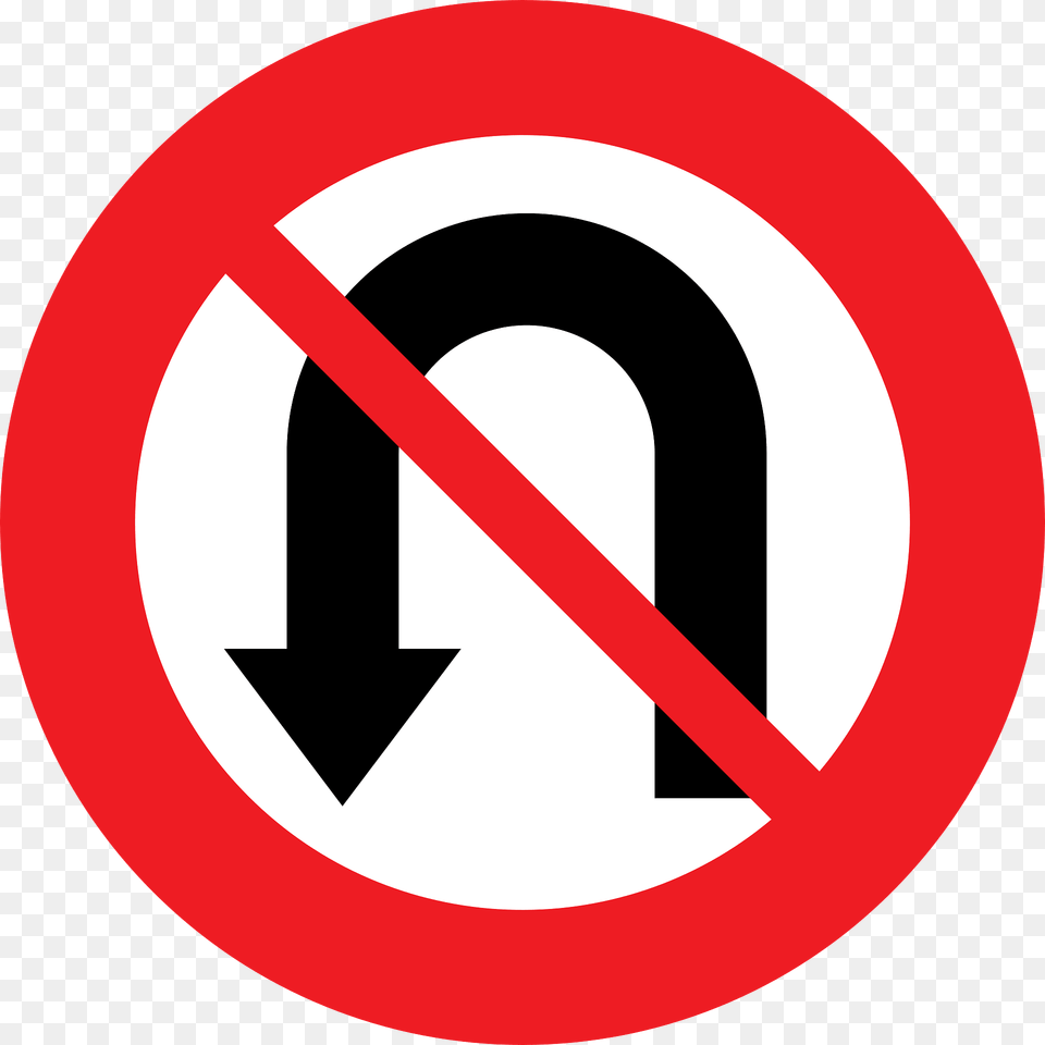 No U Turns Sign In Austria Clipart, Symbol, Road Sign Free Transparent Png