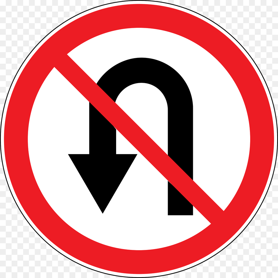 No U Turns Sign In Moldova Clipart, Symbol, Road Sign Free Png Download