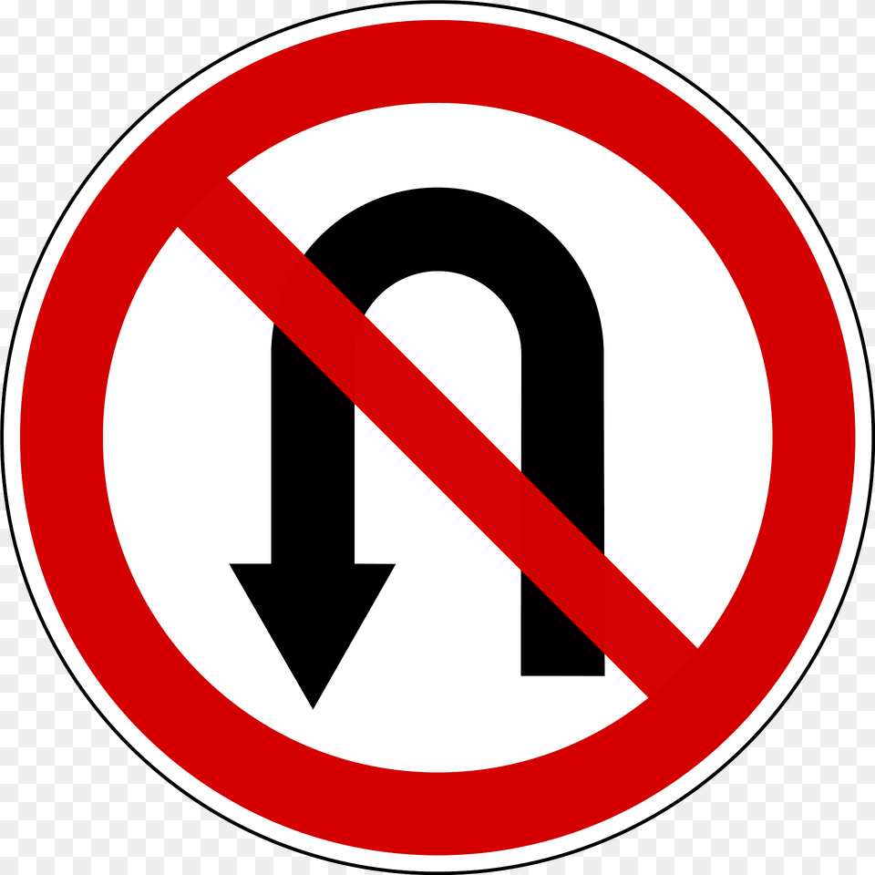No U Turns Sign In Slovenia Clipart, Symbol, Road Sign Png