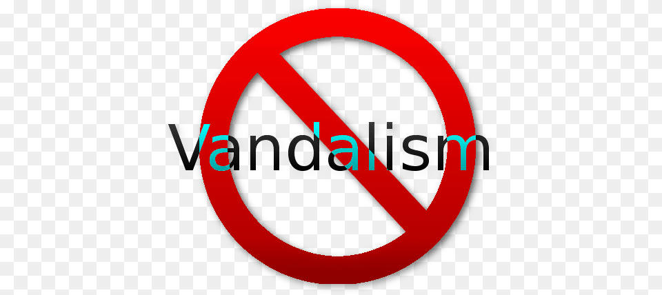 No Vandalism Allowed On Wikipedia Vandalism, Sign, Symbol, Road Sign Png