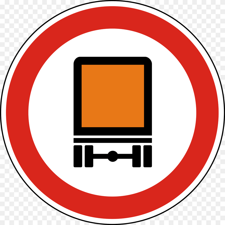 No Vehicles Carrying Dangerous Goods Sign In Hungary Clipart, Symbol, Road Sign Free Png Download