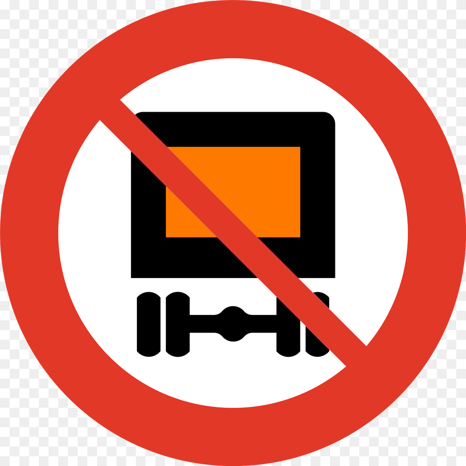 No Vehicles Carrying Dangerous Goods Sign In Norway Clipart, Symbol, Road Sign Png Image